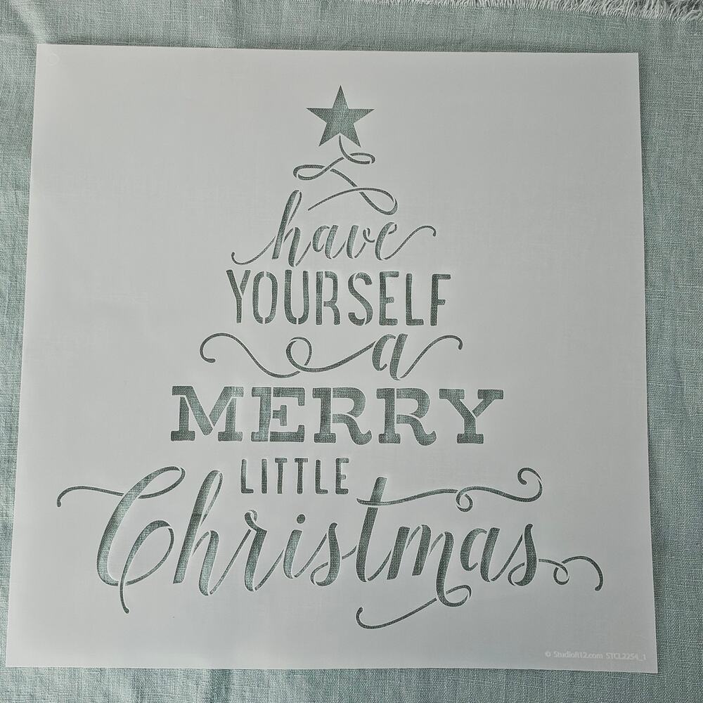 New in package Have yourself a Merry Little Christmas  Tree Stencil 12.5 x 12
